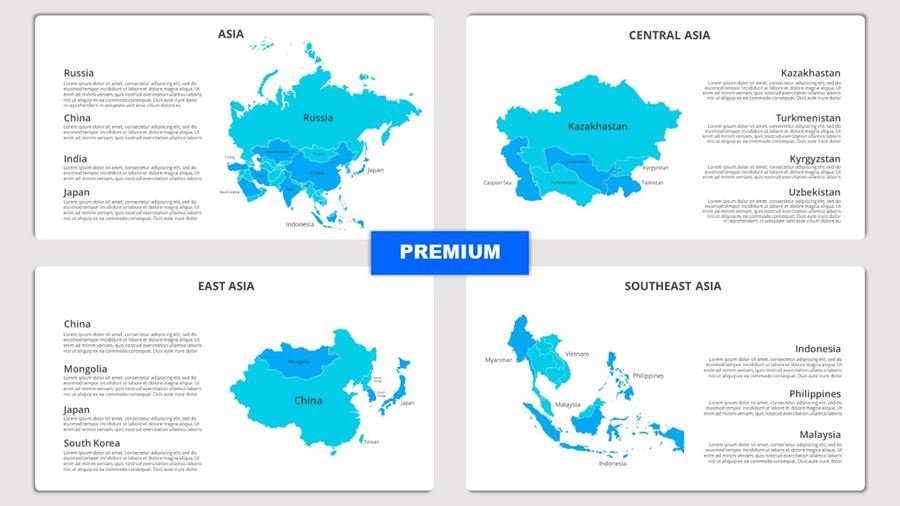Slides Mapas Países da Ásia