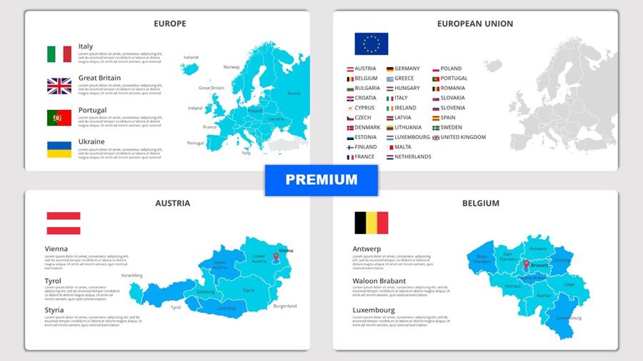Slides Mapas Países da Europa