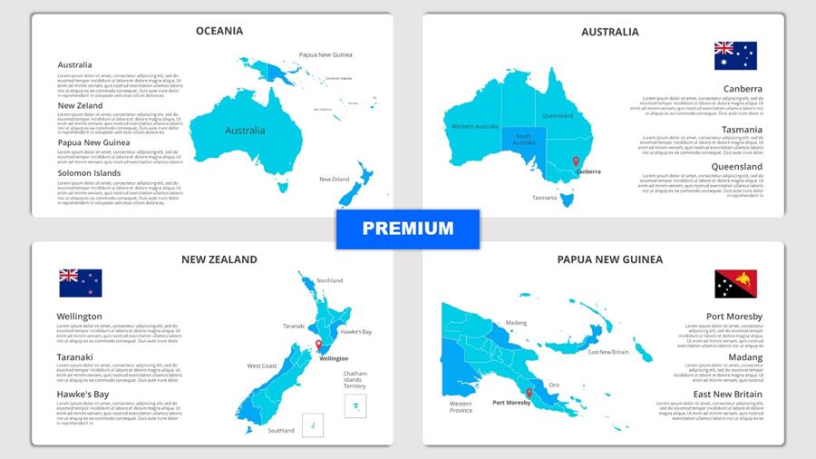 Slides Mapas Países da Oceania