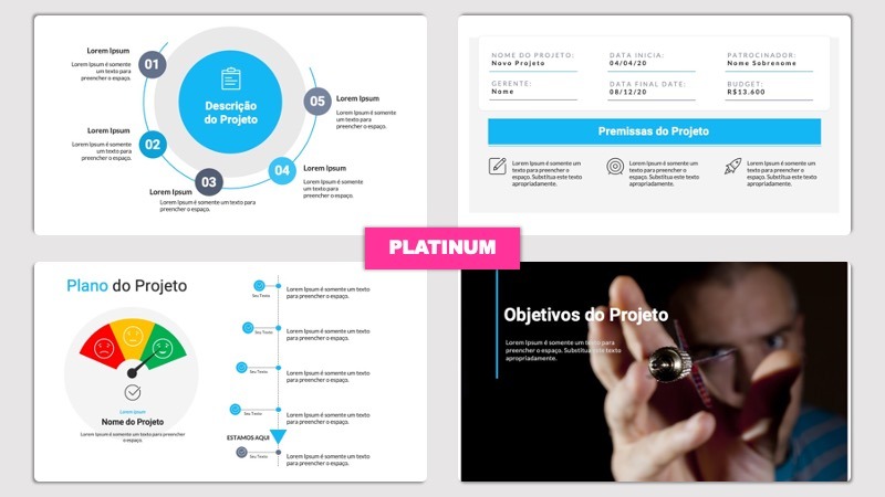 Slides Prontos Powerpoint Status De Projeto - Slide Box