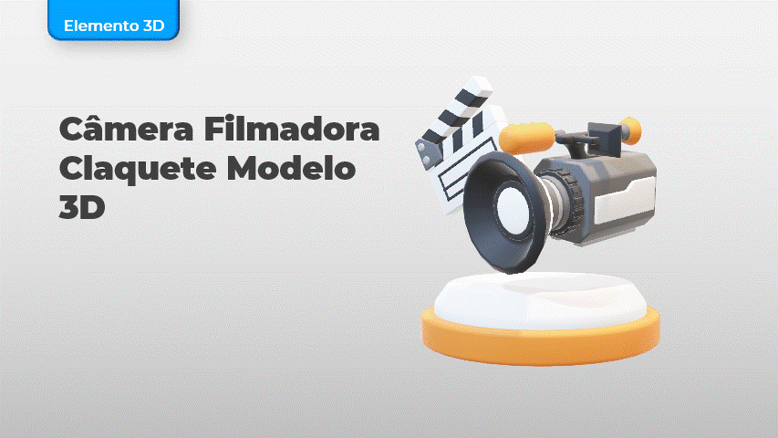 Câmera Filmadora Claquete Modelo 3D