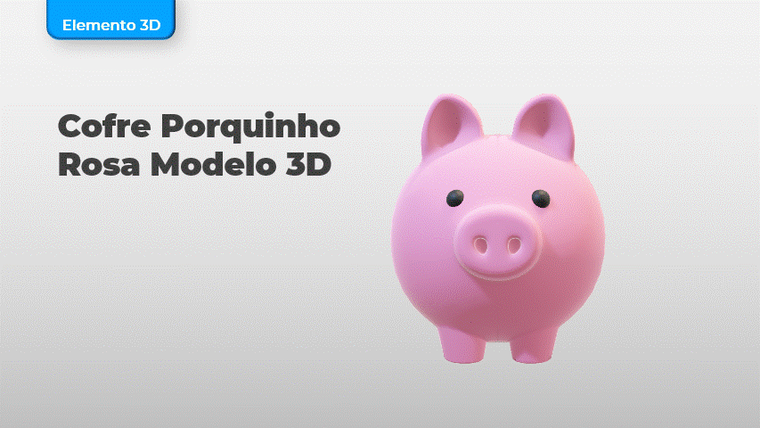 Cofre Porquinho Rosa Modelo 3D