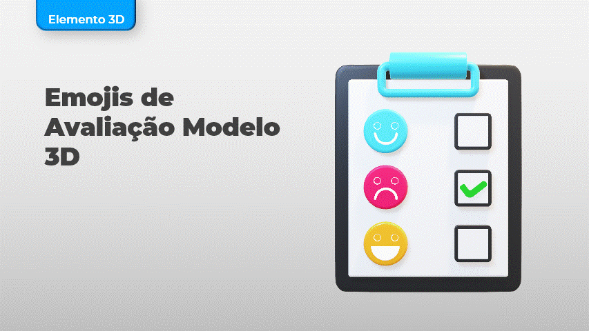 Emojis de Avaliação Modelo 3D
