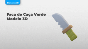 Faca de Caça Verde Modelo 3D
