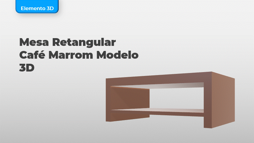 Mesa Retangular Café Marrom Modelo 3D