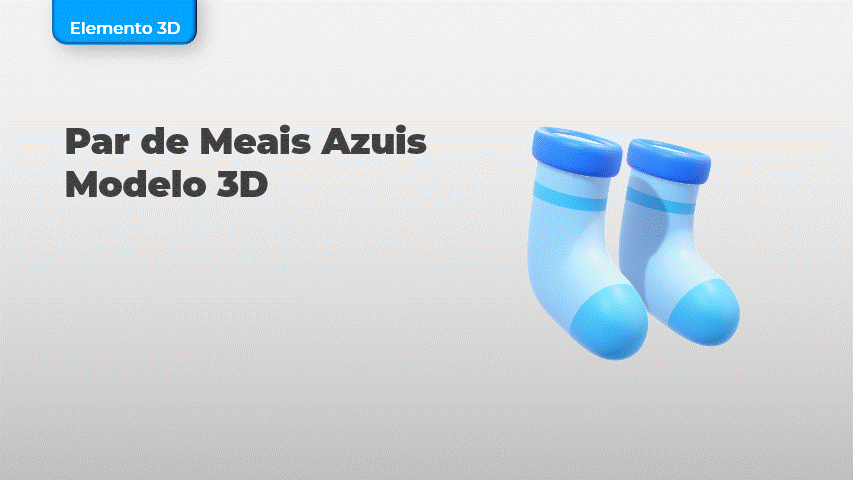 Par de Meias Azuis Modelo 3D