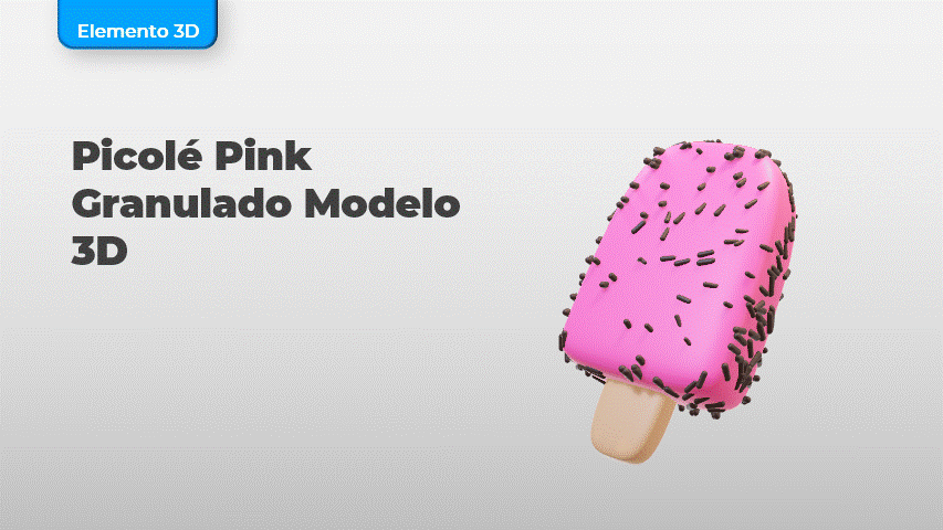 Picolé Pink Granulado Modelo 3D