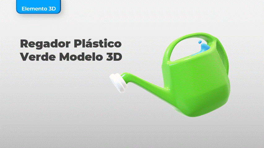 Regador Plástico Verde Modelo 3D