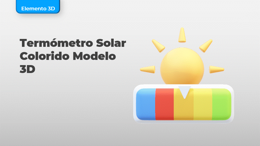 Termômetro Solar Colorido Modelo 3D