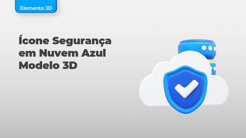 Ícone Segurança em Nuvem Azul Modelo 3D